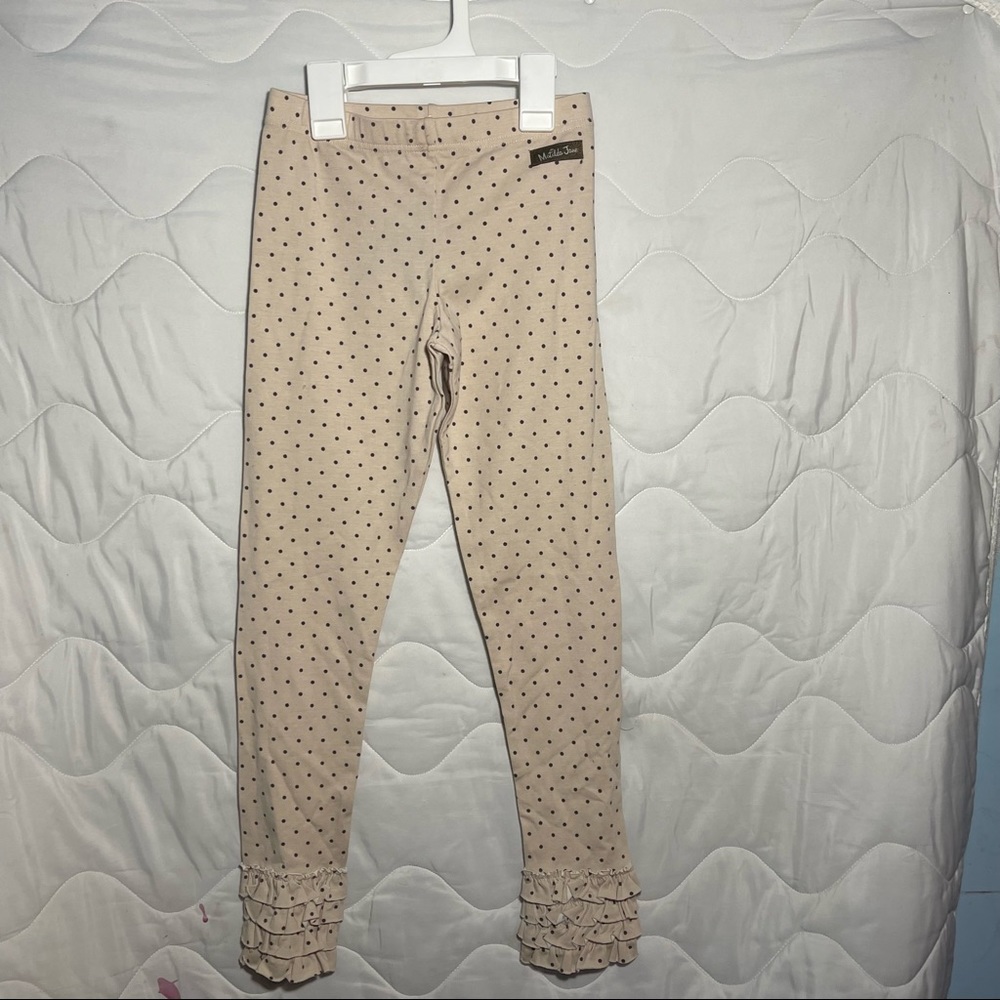 Matilda Jane NWT Beige Polka Dot Polkie Leggings - Girls